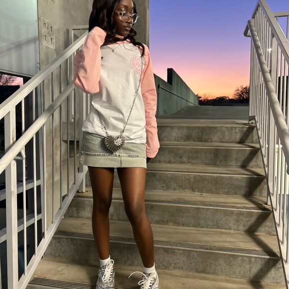 White & Pink Chromehearts long sleeve shirt - Picture 2 of 2